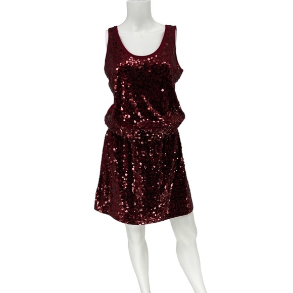 Garnet Hill Red Sequined Tank and Skirt Set Size M - Picture 1 of 10